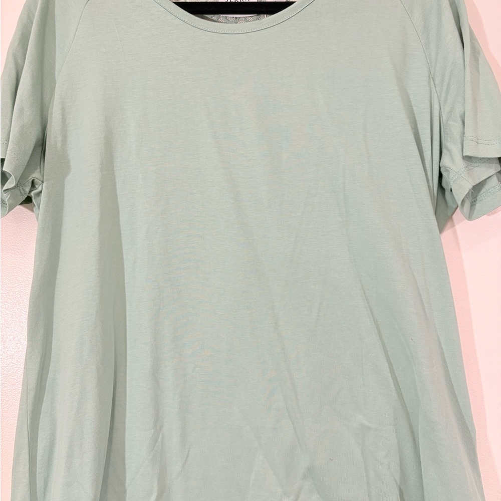 Serra Green Puff Sleeve Relaxed T-Shirt